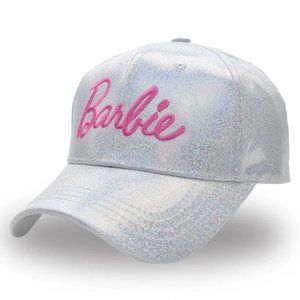 NEW Silver Glitter Baseball Cap Hat Barbie Inpired Embroidered